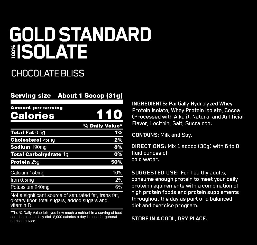Gold Standard 100% Isolate Optimum Nutrition - Imagen 3