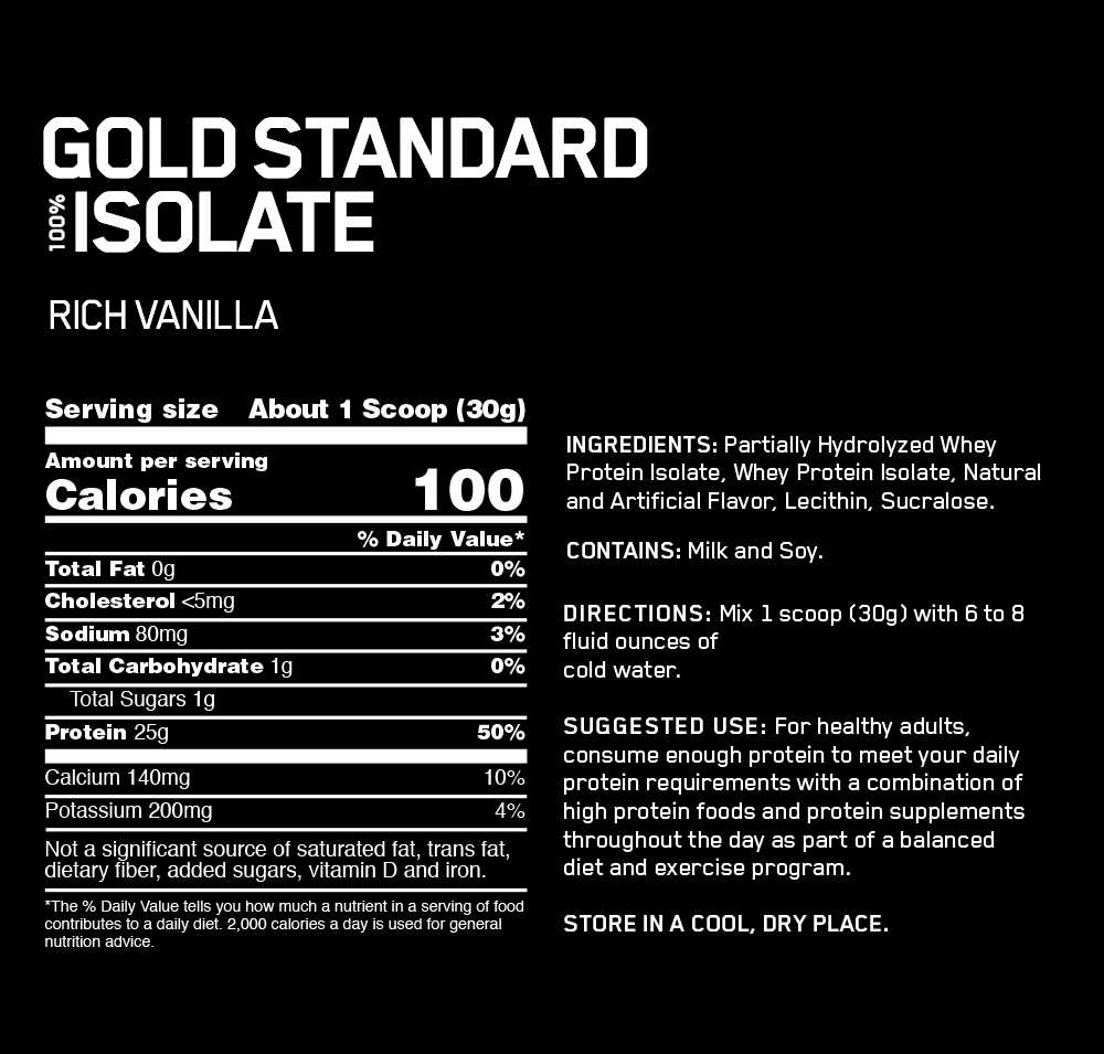 Gold Standard 100% Isolate Optimum Nutrition - Imagen 2