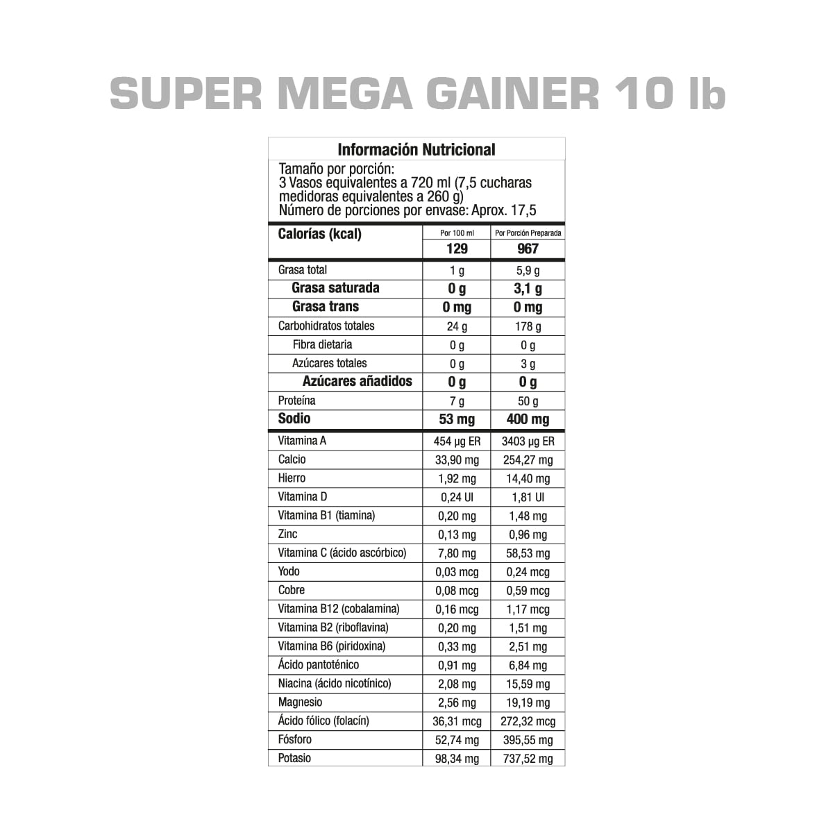 Super Mega Gainer GMN - Imagen 3