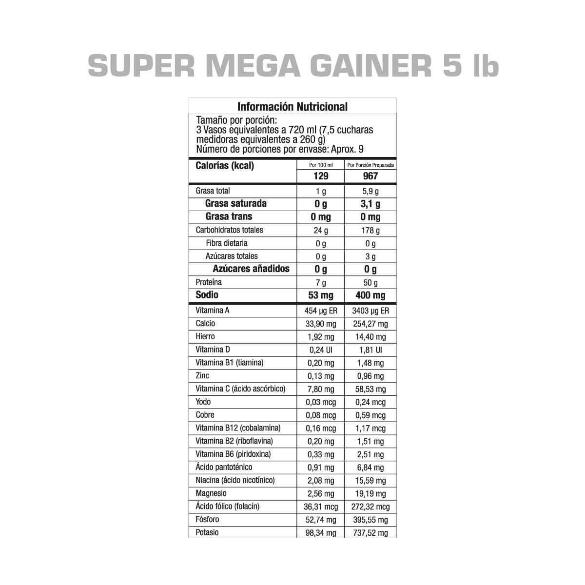 Super Mega Gainer GMN - Imagen 4